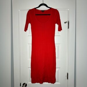 Ralph Lauren Black Label Red Fitted Stretch Women's Dress Short Sleeve Size Sm
